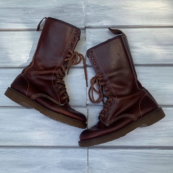 Dr. Martens Shoes - Dr.Martens Rare Beatrice Boots Brown Leather Sz 7